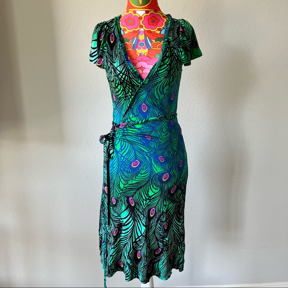 Matthew Williamson for H&M peacock dress flutter sleeves
